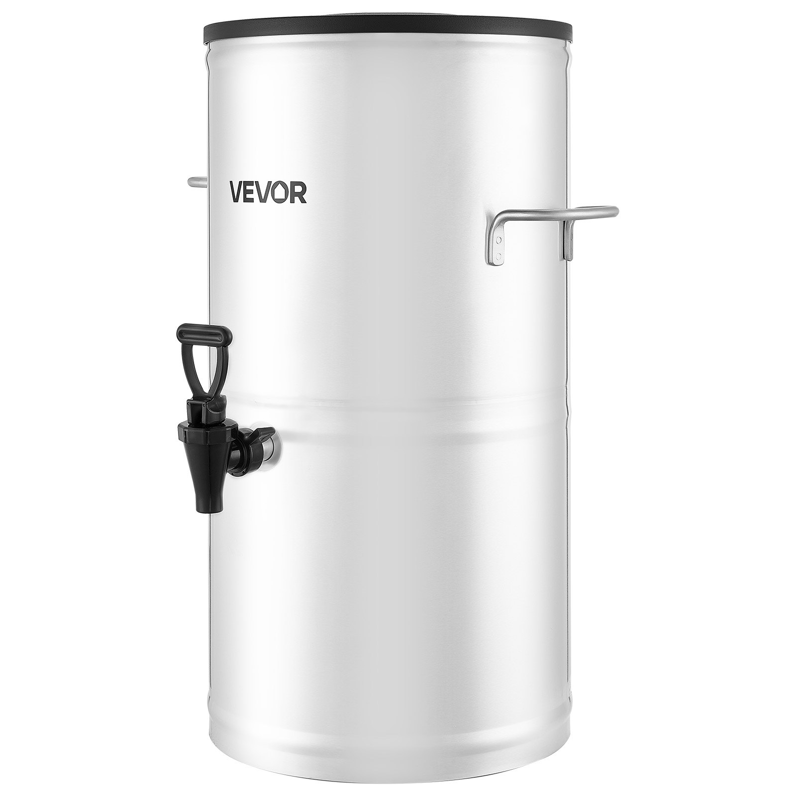 Dispensador de té helado VEVOR, 4 galones/15 litros, dispensador de bebidas de acero inoxidable 304 con grifo y asa, apto para bebidas frías y calientes, para té helado, café y agua en cafeterías y restaurantes.