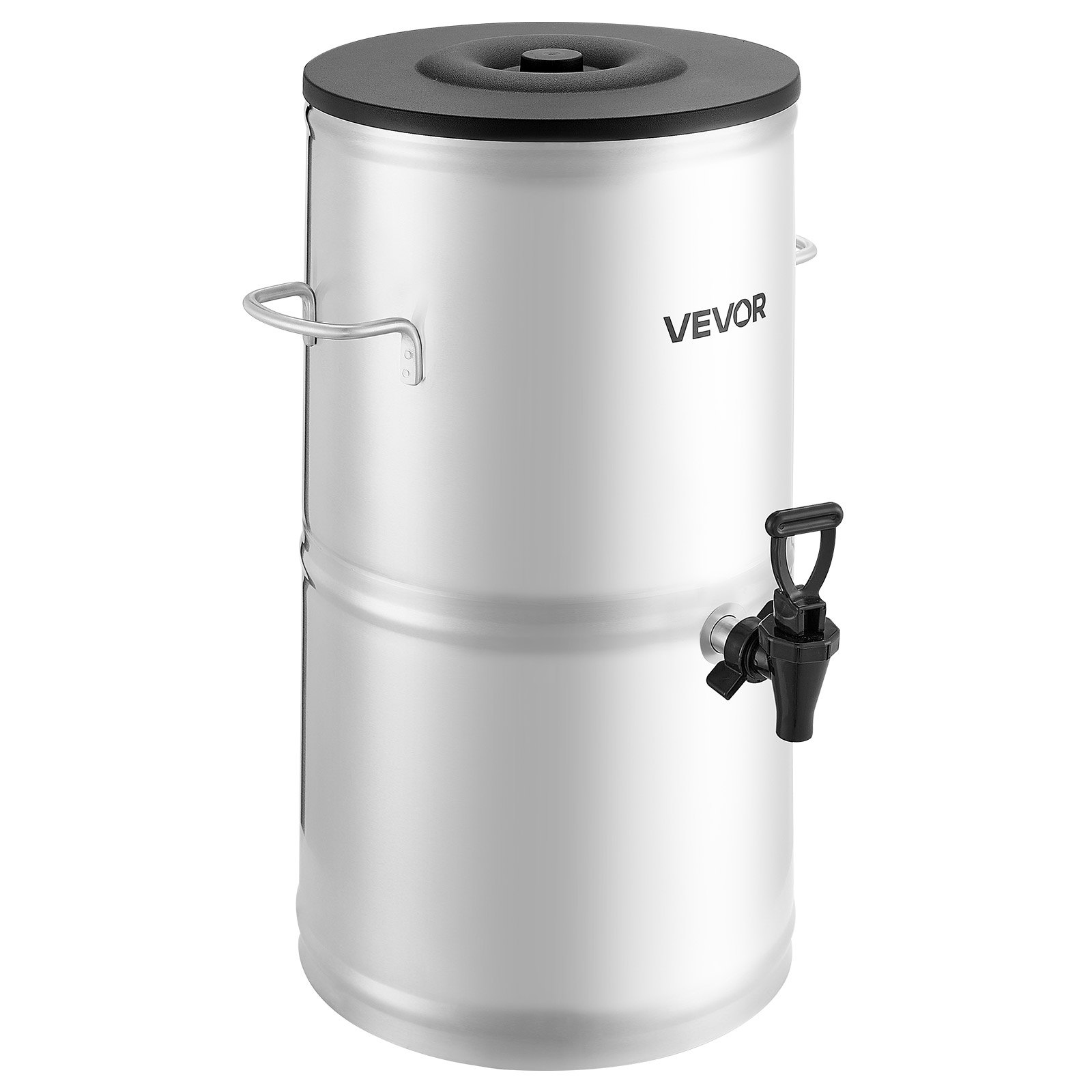 Dispensador de té helado VEVOR, 4 galones/15 litros, dispensador de bebidas de acero inoxidable 304 con grifo y asa, apto para bebidas frías y calientes, para té helado, café y agua en cafeterías y restaurantes.