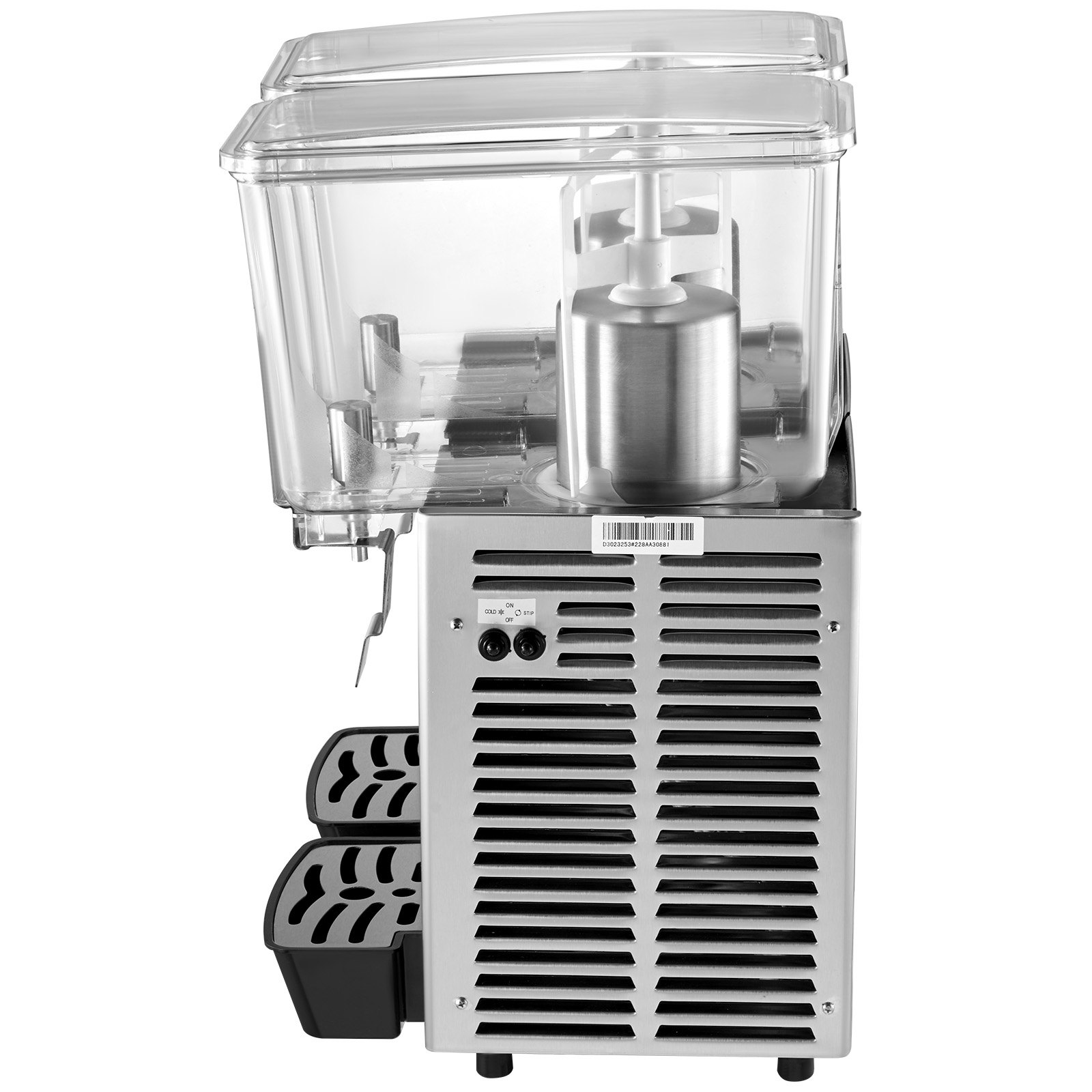VEVOR Dispensador de Bebidas Frías de Zumo y Jugo 12Lx2 Bebidas Comerciales