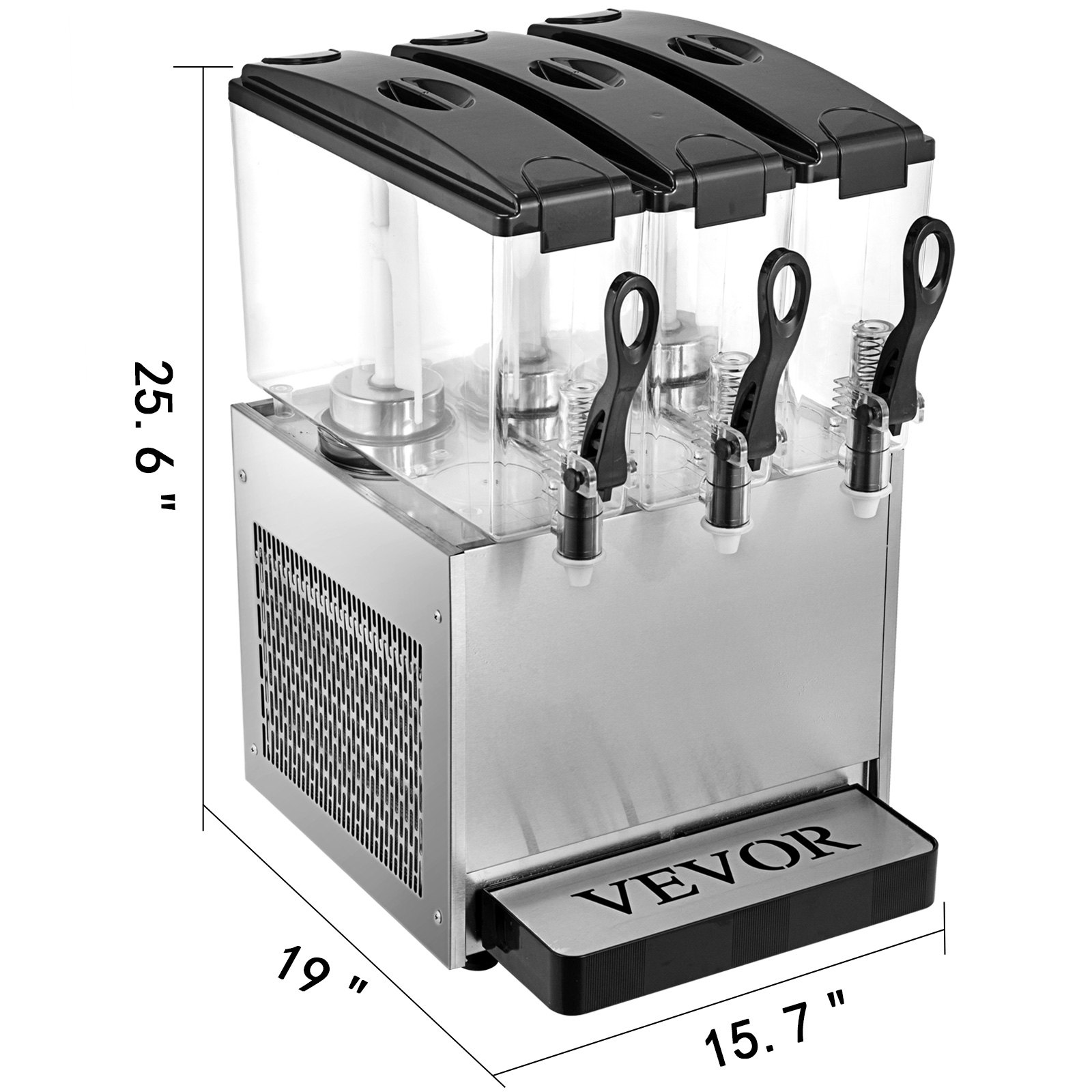 VEVOR Dispensador de bebidas comercial de 110 V frío y caliente 3 tanques 36 l dispensador de jugo de frutas 12 l por tanque dispensador de bebidas