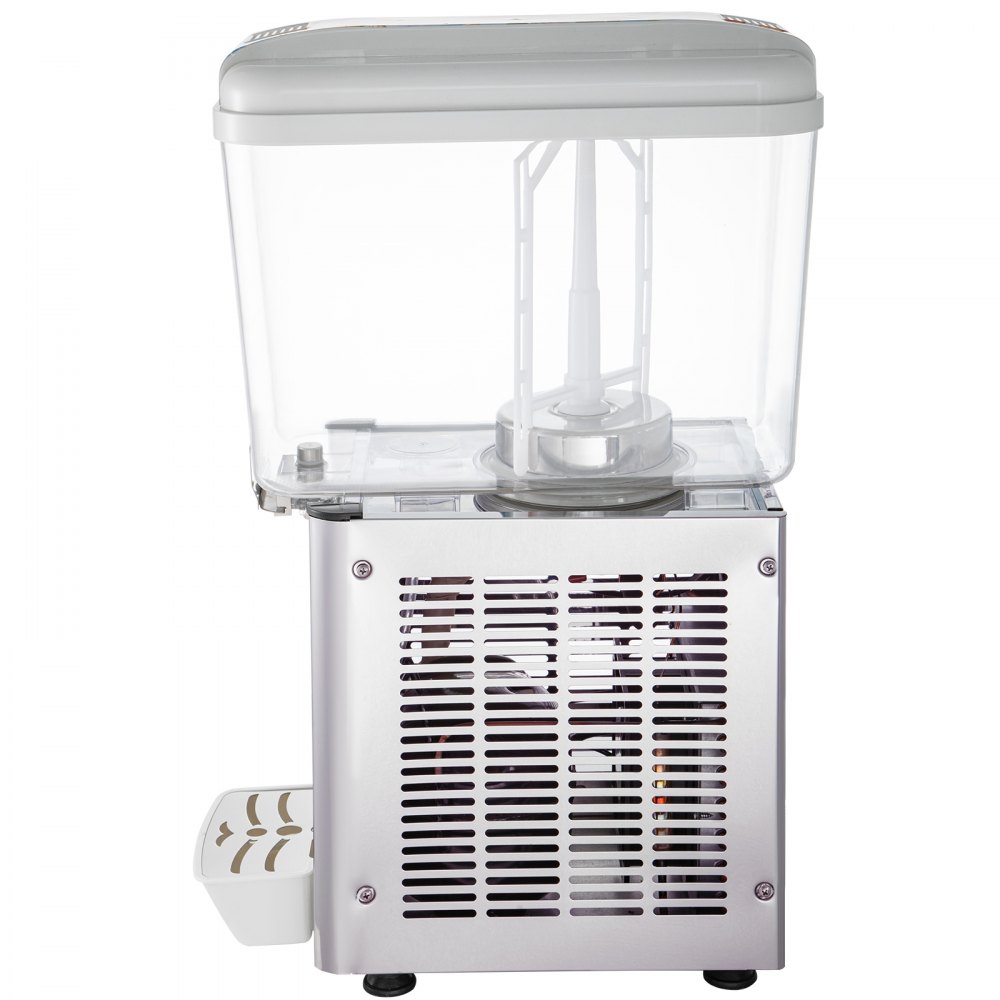 Dispensador de bebidas comercial VEVOR, 4.8 galones, 1 tanque, 200 W, acero inoxidable, apto para uso alimentario, con termostato para bebidas frías.