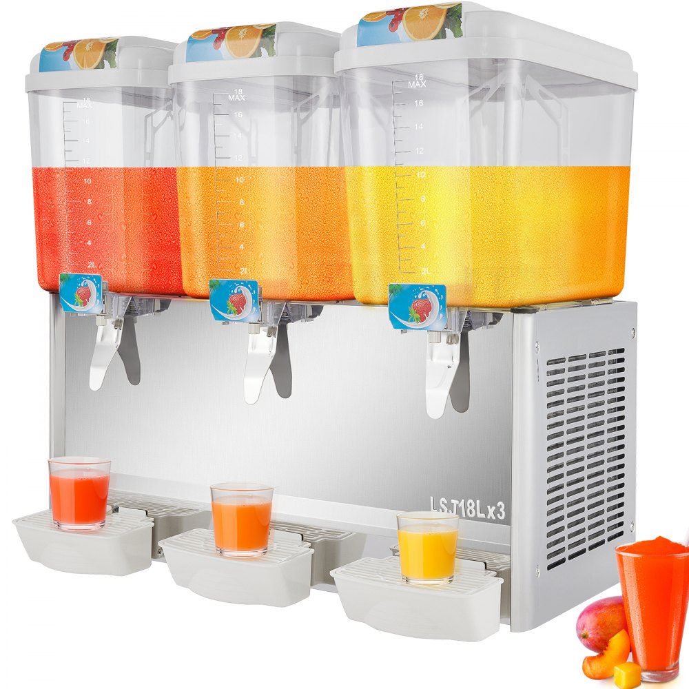 VEVOR Dispensador comercial de jugo de 14.25 galones, máquina dispensadora de bebidas frías de 54 litros con grifos