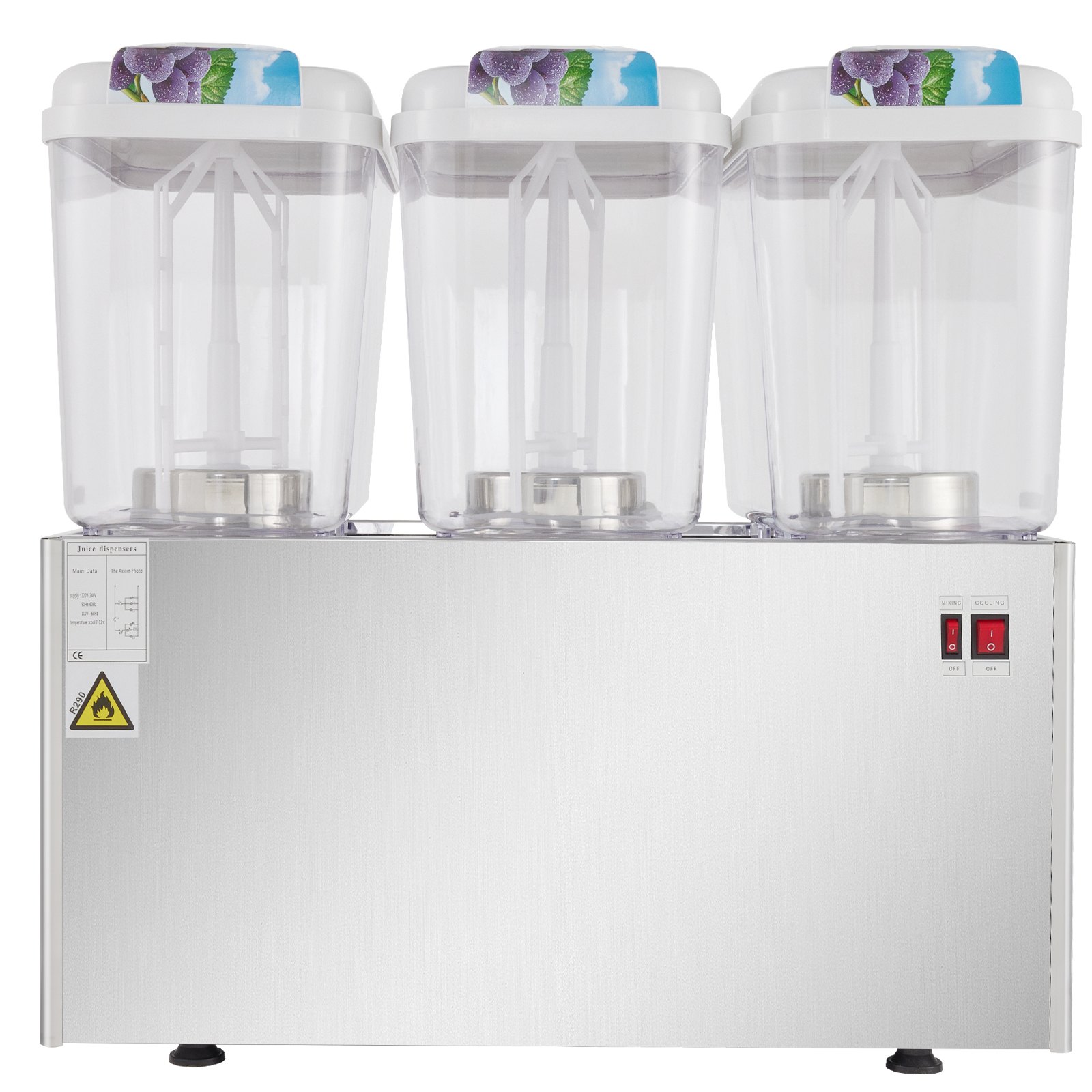 VEVOR Dispensador comercial de jugo de 14.25 galones, máquina dispensadora de bebidas frías de 54 litros con grifos