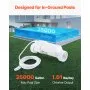 Sistema de cloración de agua salada VEVOR, celda de cloración para piscinas compatible con Hayward W3T-Cell-9 (T9), sistema de cloración de agua salada para piscinas enterradas de hasta 25,000 galones, cable de alimentación de 15 pies, color blanco