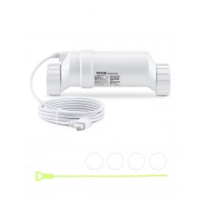 Sistema de cloración de agua salada VEVOR, celda de cloración para piscinas compatible con Hayward W3T-Cell-9 (T9), sistema de cloración de agua salada para piscinas enterradas de hasta 25,000 galones, cable de alimentación de 15 pies, color blanco