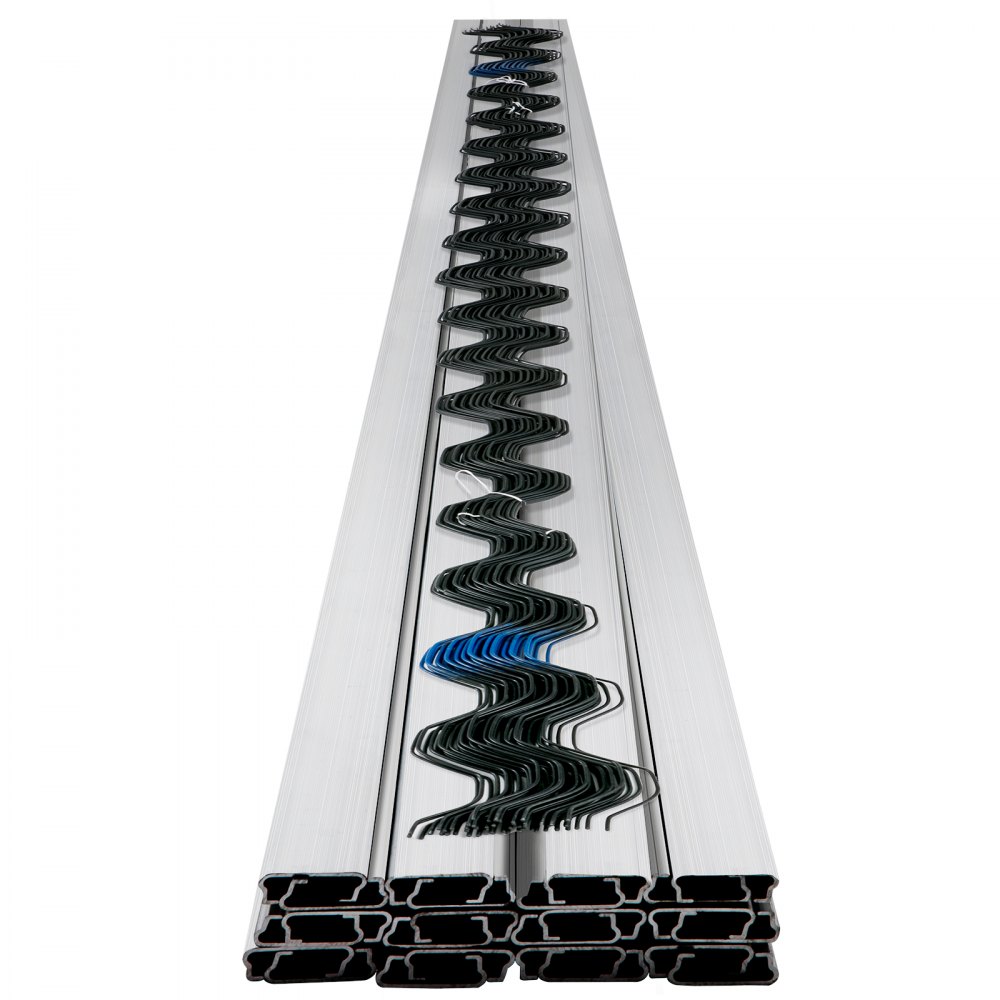 Cable de resorte VEVOR y canal de bloqueo con cables negros y azules cuidadosamente dispuestos.