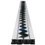 Cable de resorte VEVOR y canal de bloqueo con cables negros y azules cuidadosamente dispuestos.