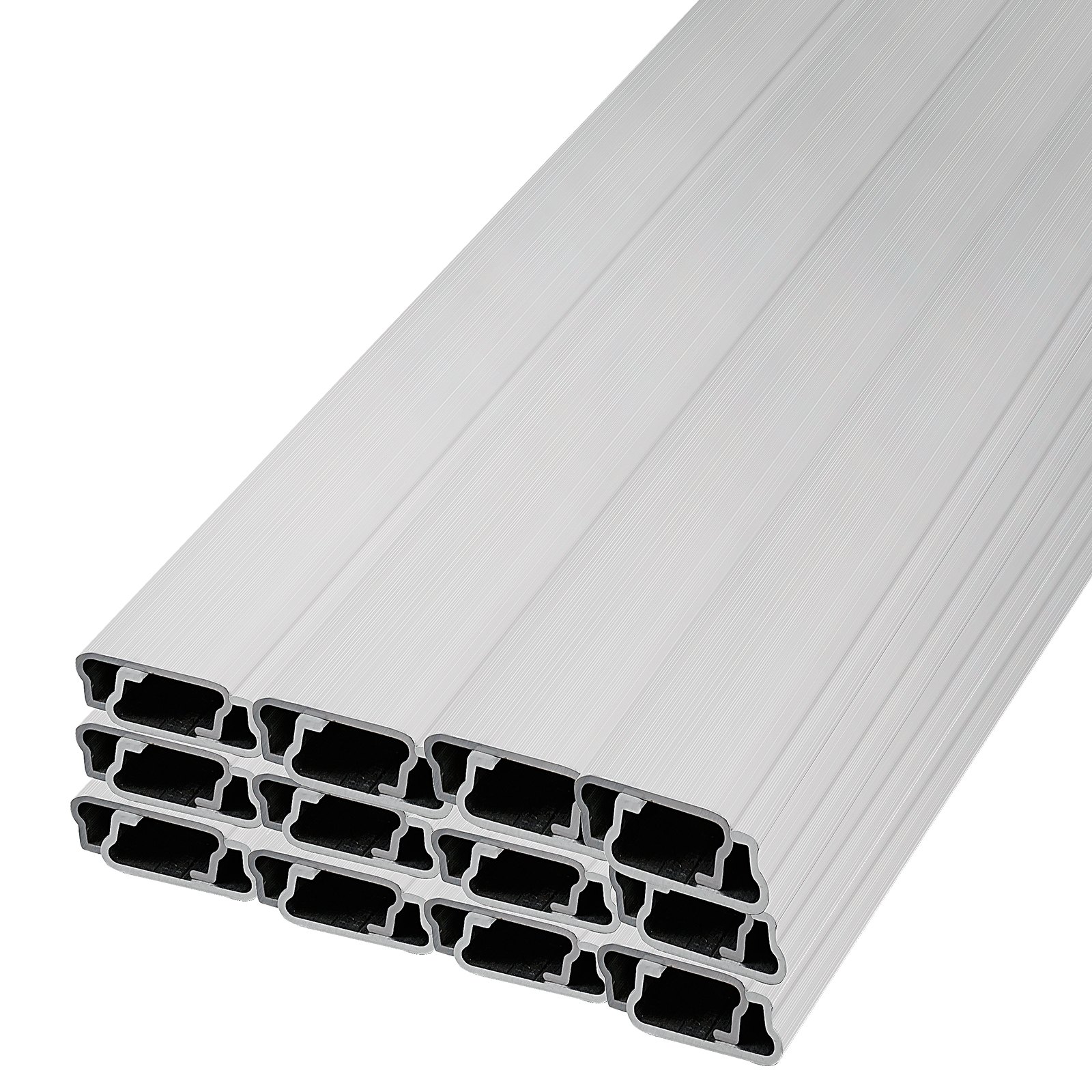 Perfiles de aluminio apilados para alambre de resorte y canal de bloqueo VEVOR, vista de primer plano.