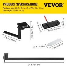 Plantilla de molienda VEVOR, 24' de longitud del accesorio Vari-Grind de brazo en V, plantilla de molienda de plataforma de 3' x 5' x 1/4' con Vari-Grind, apto para plantilla de molienda Vari-Grind de gubia de tazón de 0.63' para el sistema de afilado Wolverine