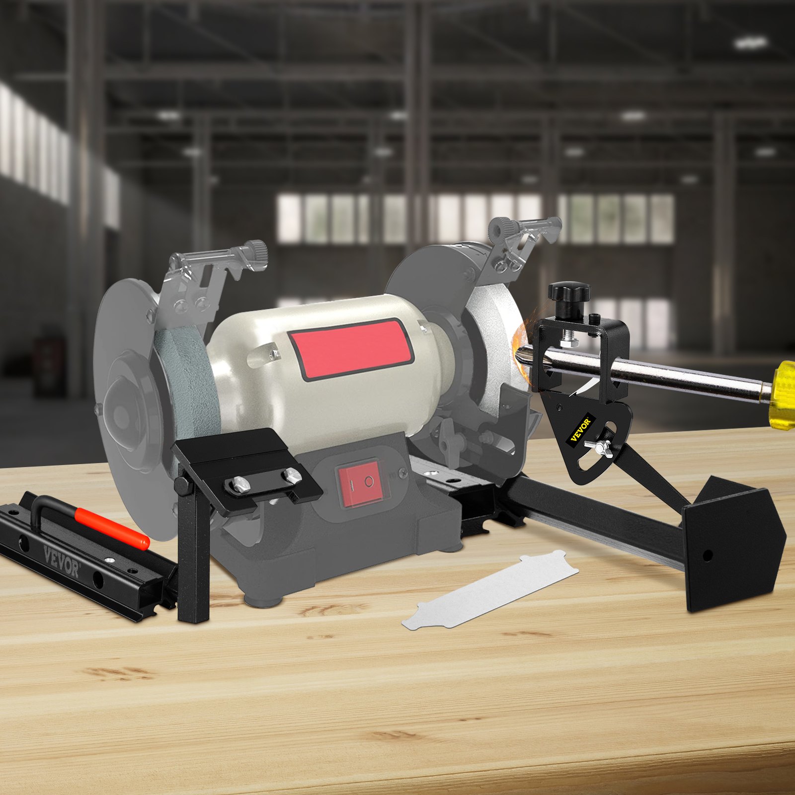 Sistema VEVOR Vari-Grind, 24' de longitud del accesorio Vari-Grind de brazo en V, plantilla de molienda de plataforma de 3' x 5' x 1/4', apto para plantilla Vari-Grind de 0.63' Bowl Gouge para el sistema de afilado Wolverine