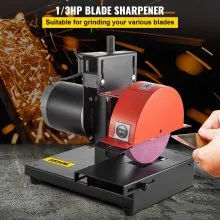 Amoladora de cuchillas de cortacésped VEVOR, motor de 1/3 HP 1700 RPM con rueda de 8 pulgadas de diámetro y 1 pulgada de grosor, afilador de acero de altura ajustable de 2,8 pulgadas para cuchillas y herramientas de molienda en jardín o taller