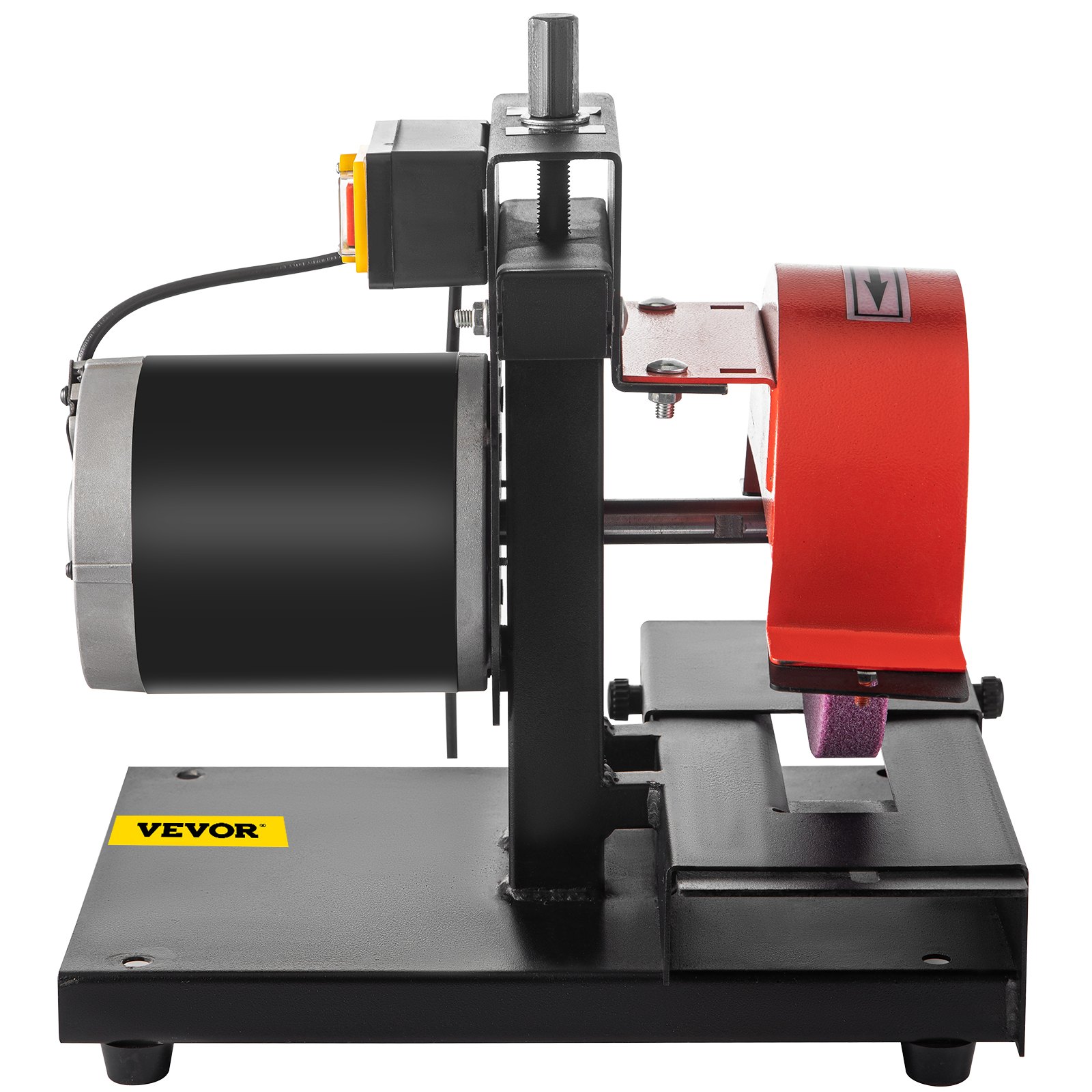 Afiladora de cuchillas para cortacésped VEVOR, motor de 1/3 HP, 1700 RPM, rueda de 8" de diámetro y 1" de grosor, altura ajustable de 2,8" para afilar cuchillas y herramientas en jardín o taller.