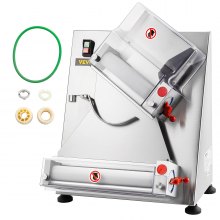 VEVOR Maquina para pasta Rodillo de masa comercial 370 W apto para fideos de pizza y equipo para hacer pasta Plateado 11.8 inch 1