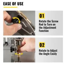 VEVOR Belt Grinder Knife Jig, 7-3/4'' Long Sharping Locator, 85°~ 115°Ángulo ajustable, Belt Knife Sharpener Jig con portaherramientas, Dual Handles, Knife Making for Belt Sander Machine - Regular