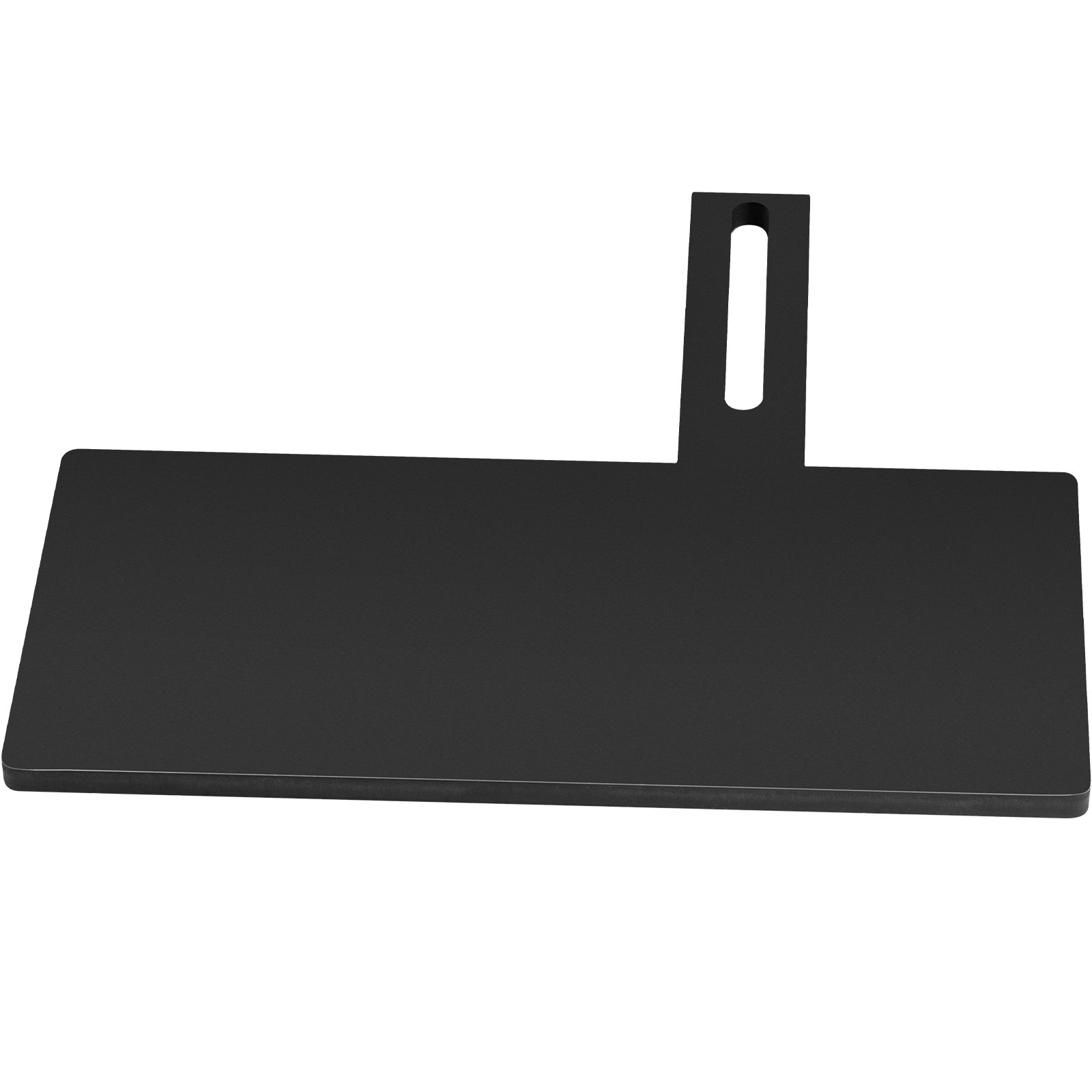 Plantilla de cuchilla para amoladora de banda VEVOR de metal negro con base rectangular y brazo de fijación ranurado.
