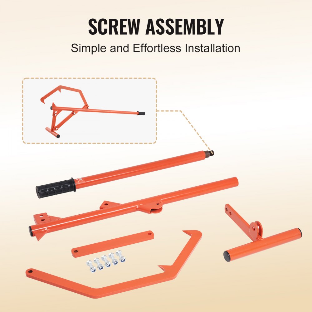 VEVOR Timberjack, rodillo para troncos de acero resistente de 117 cm, elevador de troncos con gancho de inclinación ajustable, herramientas de tala para troncos de hasta 63 cm de diámetro, gato para rodar, cortar y levantar troncos.