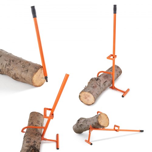 VEVOR Timberjack, elevador de troncos de acero resistente 4 en 1 de 117 cm, rodillo multifuncional para troncos con gancho ajustable, herramientas de tala, gato para troncos, multiherramienta forestal para rodar, cortar y levantar troncos
