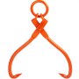 Pinzas para levantar troncos VEVOR de color naranja con ganchos afilados y mango circular para levantar troncos.