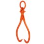 Pinzas para arrastrar troncos VEVOR de color naranja con ganchos afilados y un agarre circular resistente.