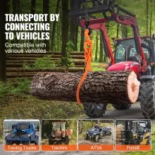 VEVOR Pinzas para arrastre de troncos, pinzas para elevación de troncos de 2 garras de 18 pulgadas, pinzas para arrastre de madera giratorias de acero resistente, capacidad de carga de 772 lbs/350 kg,