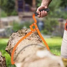 Pinzas para troncos VEVOR, pinzas antideslizantes para troncos de 20 pulgadas con 2 garras, agarre antideslizante, grapa manual de acero con capacidad de carga de 110 libras, herramienta de elevación, manejo, arrastre y transporte de troncos