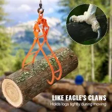 VEVOR Gancho de garra para madera, 28 pulgadas, 4 garras para pinzas de registro, pinzas giratorias de elevación de troncos de acero, diseño de garras de águila con capacidad de carga de 2205 lbs/1000