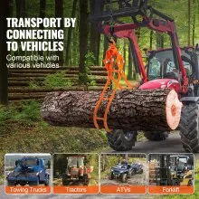 VEVOR Gancho de garra para madera, 28 pulgadas, 4 garras para pinzas de registro, pinzas giratorias de elevación de troncos de acero, diseño de garras de águila con capacidad de carga de 2205 lbs/1000