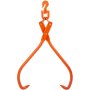 Pinzas para arrastrar troncos VEVOR de acero naranja con gancho giratorio para manipular y levantar troncos fácilmente.