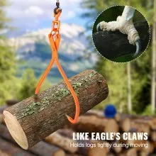 VEVOR Pinzas para arrastre de troncos, pinzas para elevación de troncos de 2 garras de 32 pulgadas, pinzas para arrastre de madera giratorias de acero resistente, capacidad de carga de 1543 lbs/700 kg