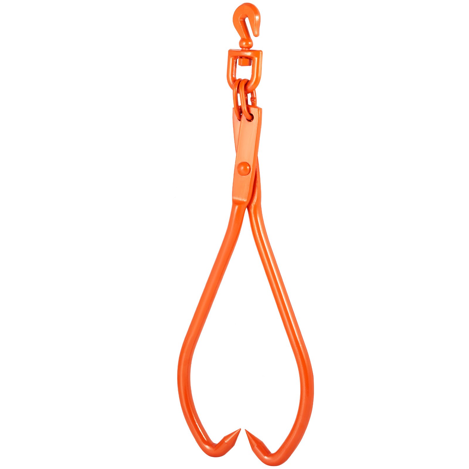 Pinzas para deslizar troncos VEVOR de color naranja con ganchos de acero duraderos y accesorio giratorio para uso intensivo.