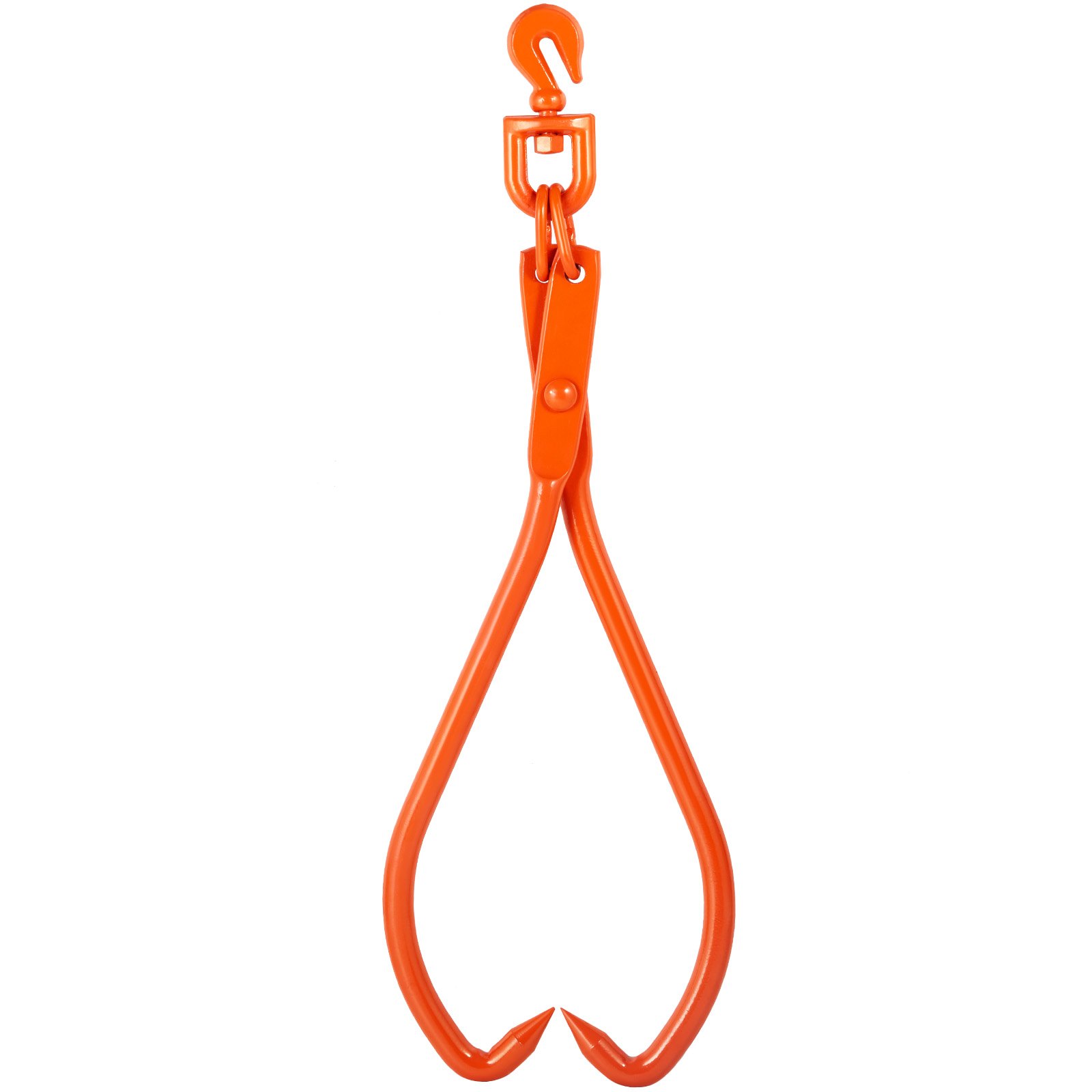 Pinzas para deslizar troncos VEVOR de color naranja con construcción de acero resistente y ganchos de agarre afilados.