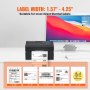 Impresora de etiquetas térmicas VEVOR 4X6 300DPI USB/Bluetooth para Amazon eBay Etsy UPS