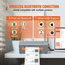 Impresora de etiquetas térmicas VEVOR 4X6 203DPI USB/Bluetooth para Amazon eBay Etsy UPS