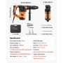 VEVOR 1-9/16 Inch SDS-Max Rotary Hammer Drill, 13Amp Corded Drills, Heavy Duty Chipping Hammers with Vibration Control & Safety Clutch, Electric Demolition Hammers Variable Speed, Power Tool For Concr