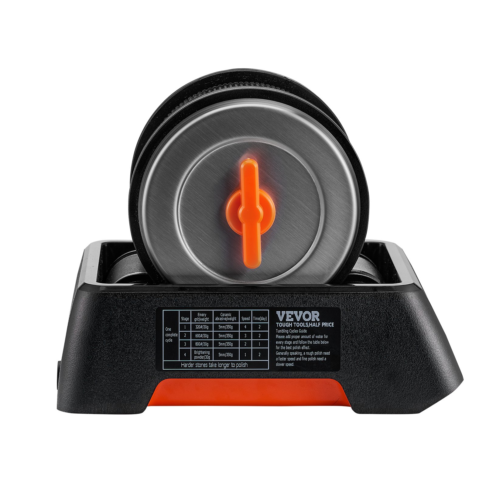 VEVOR Rock Tumbler Kit 1 lb Pulidor de rocas Piedras preciosas en bruto 4 granos de pulido