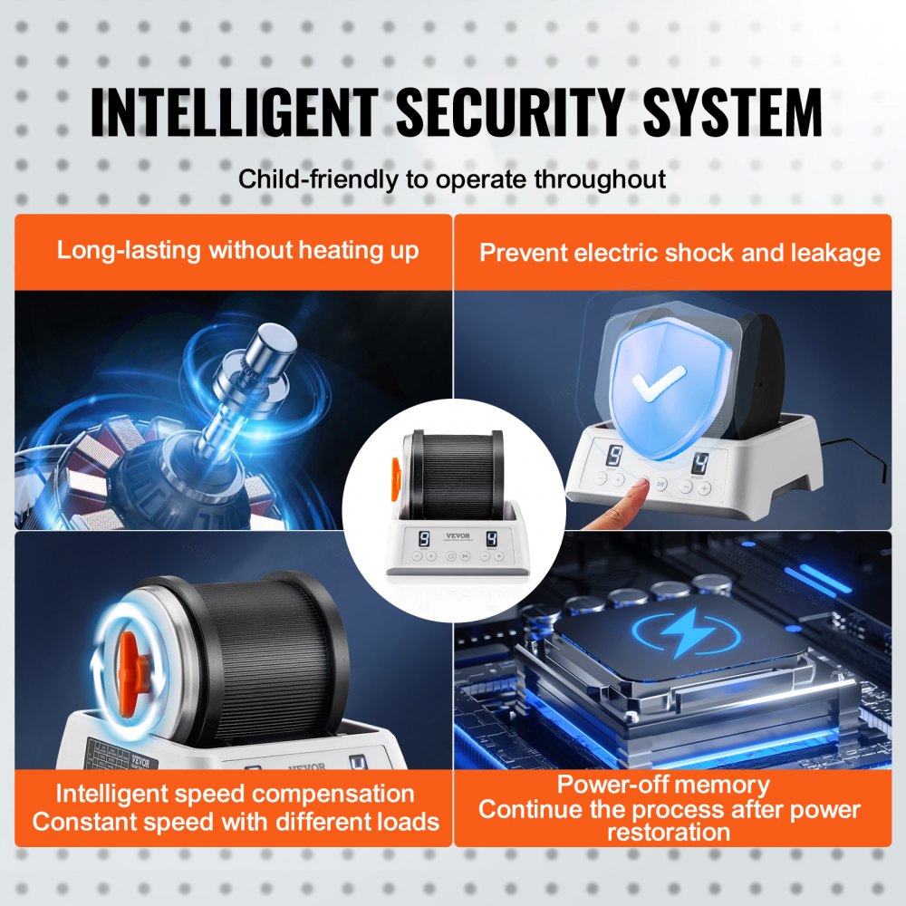 VEVOR Rock Tumbler Kit 1 lb Pulidor de rocas Piedras preciosas en bruto 4 granos de pulido