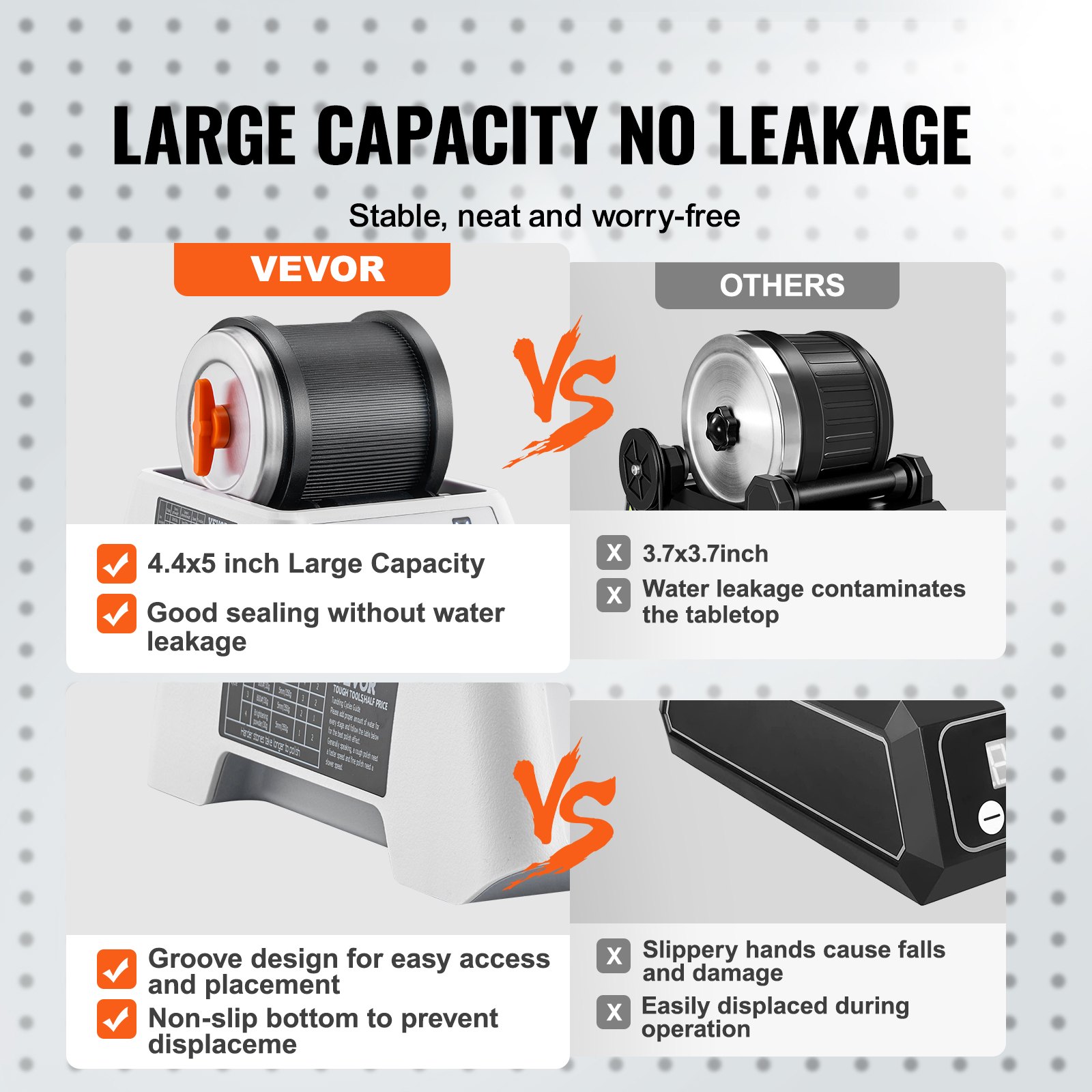 VEVOR Rock Tumbler Kit 1 lb Pulidor de rocas Piedras preciosas en bruto 4 granos de pulido