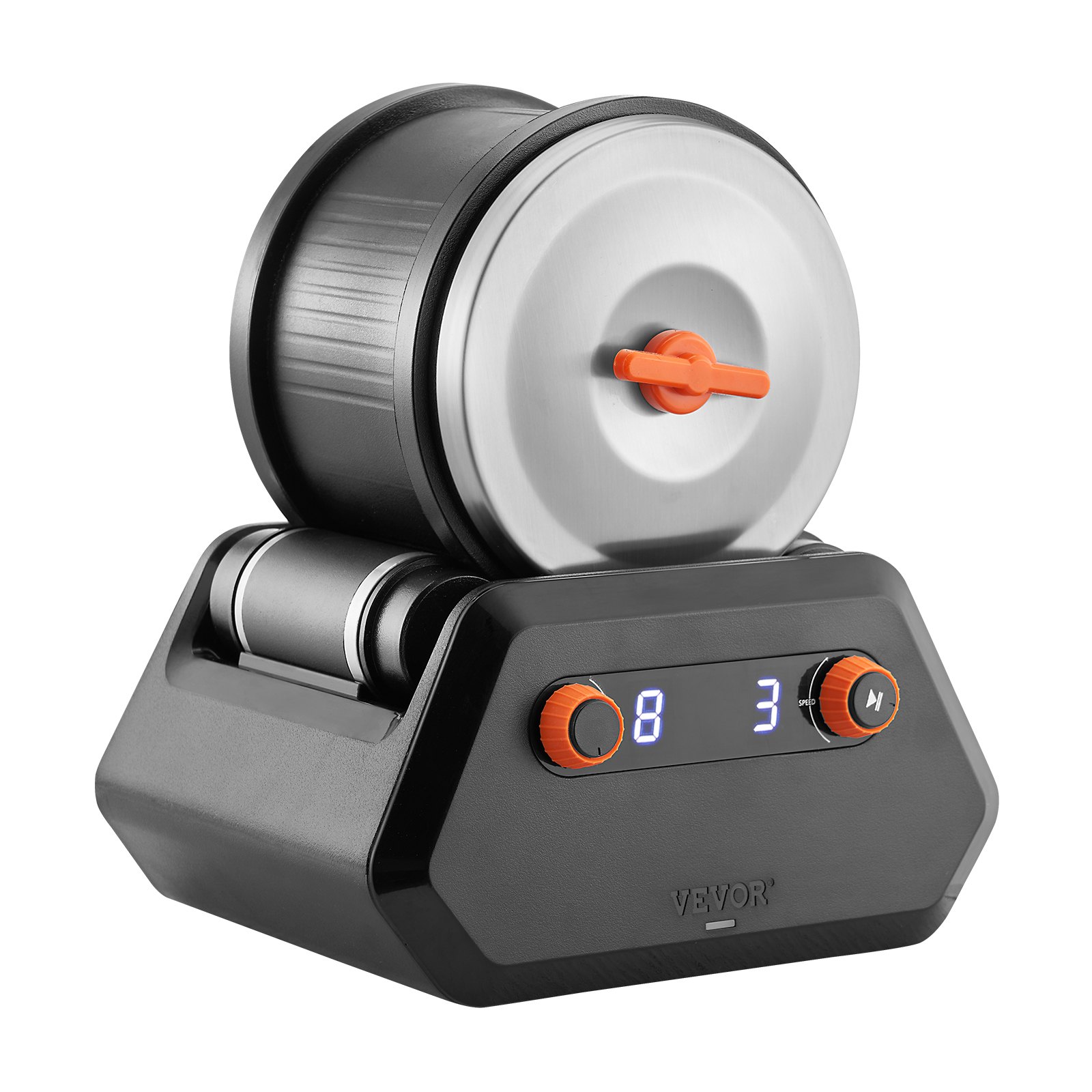 Kit de pulidora de piedras VEVOR de 3 lb, pulidora profesional de accionamiento directo, 4 velocidades y temporizador de 9 días, con piedras preciosas en bruto, granos y cierres para joyería, ideal para adultos y niños, regalo STEM