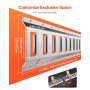 VEVOR E Track Kit de rieles de amarre, 34PCS 5FT E-Tracks Set Incluye 8 rieles de acero y 2 ranuras individuales y 8 juntas tóricas y 8 amarres con anillo en D y 8 tapas finales, accesorios de seguridad para carga, motocicletas y Bicicletas