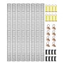VEVOR E Track Kit de rieles de amarre, 34PCS 5FT E-Tracks Set Incluye 8 rieles de acero y 2 ranuras individuales y 8 juntas tóricas y 8 amarres con anillo en D y 8 tapas finales, accesorios de seguridad para carga, motocicletas y Bicicletas