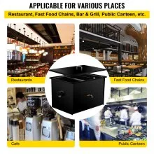 VEVOR Interceptor de grasa comercial 50 LB, trampa de grasa de acero al carbono 25 GPM, trampa interceptora de grasa con entrada de agua lateral, trampa de grasa debajo del fregadero para restaurante, cantina, fábrica, cocina casera