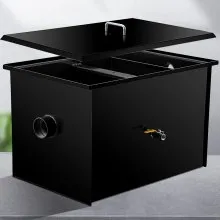 VEVOR Interceptor de grasa comercial 50 LB, trampa de grasa de acero al carbono 25 GPM, trampa interceptora de grasa con entrada de agua lateral, trampa de grasa debajo del fregadero para restaurante, cantina, fábrica, cocina casera