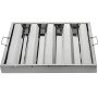 Filtros de campana VEVOR de acero inoxidable brillante con asas laterales y superficie reflectante.