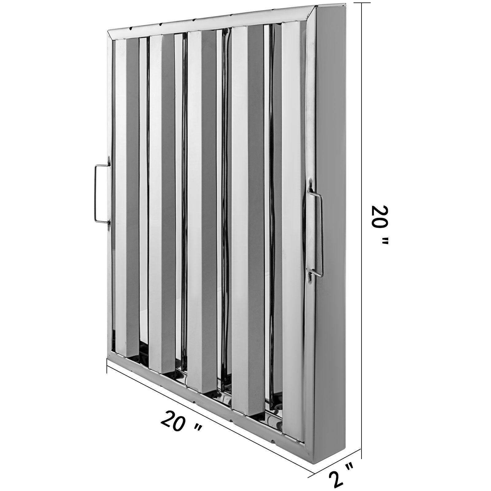 Filtros de campana VEVOR, acero inoxidable, 20&quot;x20&quot;x2&quot;, lamas verticales, asas laterales.