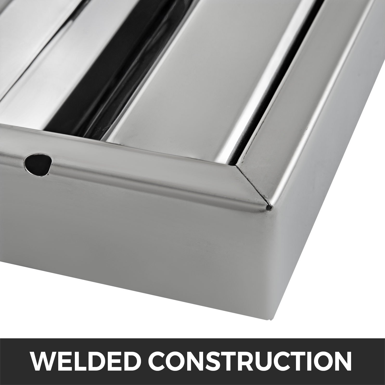 VEVOR - Paquete de 6 filtros para campana extractora (49,5 cm de ancho x 49,5 cm de alto), acero inoxidable 430, 4 ranuras, apto para cocinas comerciales con clasificación de grasa.