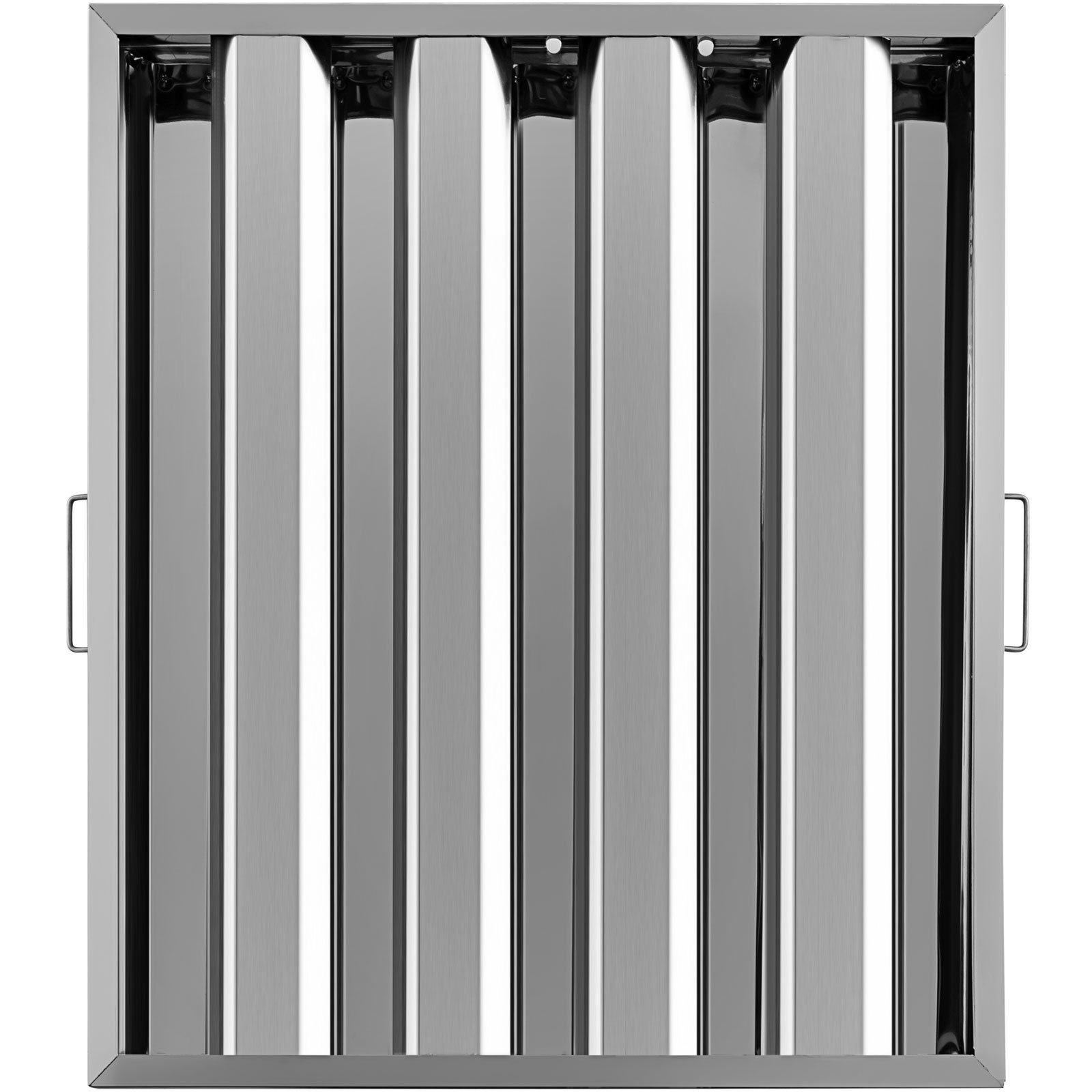Filtros de campana VEVOR en acero inoxidable con lamas verticales y asas laterales.
