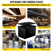 VEVOR Interceptor de grasa comercial 70 LB, Trampa de grasa de acero al carbono 35 GPM, Trampa interceptora de grasa con entrada de agua lateral, Trampa de grasa debajo del fregadero para restaurante, cantina, fábrica, cocina casera