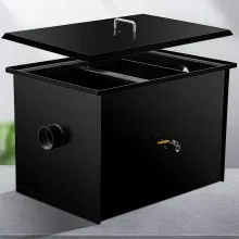 VEVOR Interceptor de grasa comercial 70 LB, Trampa de grasa de acero al carbono 35 GPM, Trampa interceptora de grasa con entrada de agua lateral, Trampa de grasa debajo del fregadero para restaurante, cantina, fábrica, cocina casera