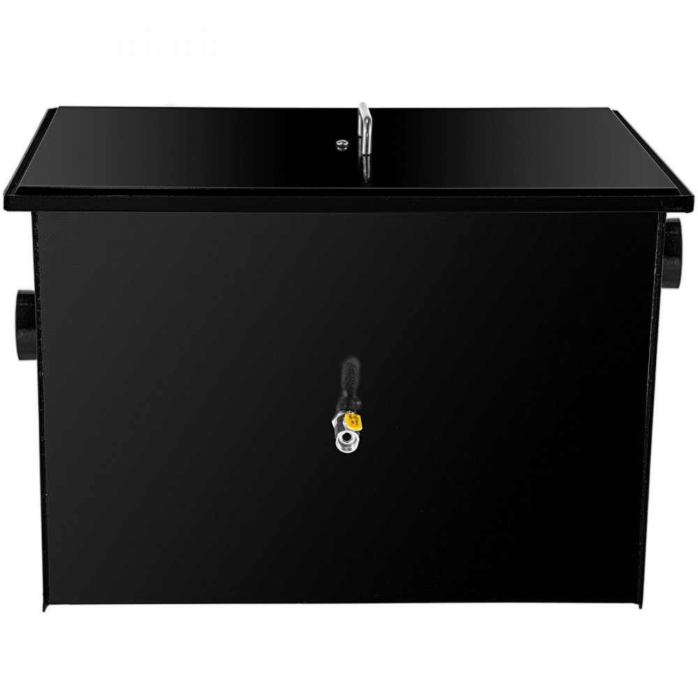 VEVOR Interceptor de grasa comercial 40 LB, Trampa de grasa de acero al carbono 20 GPM, Trampa interceptora de grasa con entrada de agua lateral, Trampa de grasa debajo del fregadero para restaurante, cantina, fábrica, cocina casera