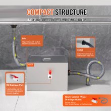 Trampa de grasa comercial VEVOR, interceptor de grasa de 8 libras, interceptor de entrada lateral, trampa de grasa de acero inoxidable debajo del fregadero, separador de aceite y agua de aguas residuales de 2,8 GPM, para restaurante, cantina, cocina casera
